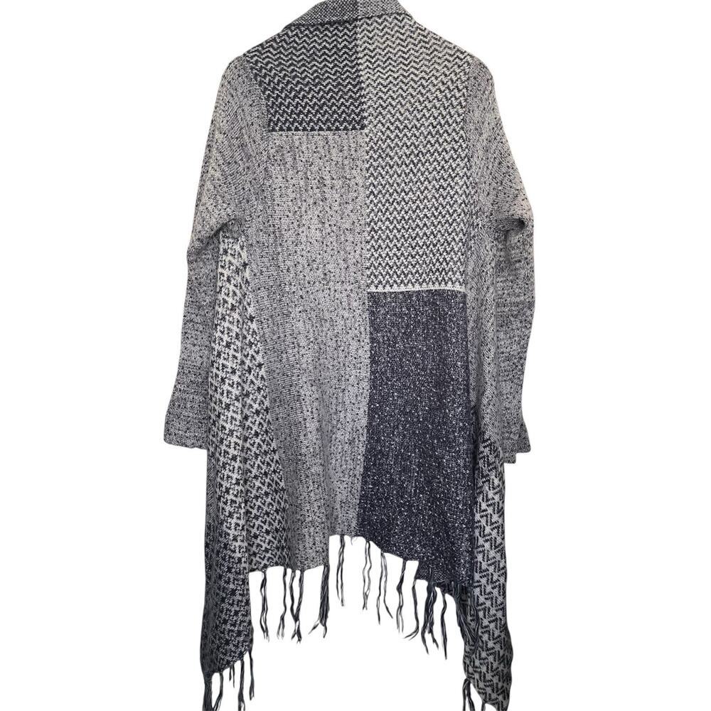Knox Rose Womens Knit Waterfall Cardigan Size XXL Fringe Oversized Boho Western - Picture 2 of 5